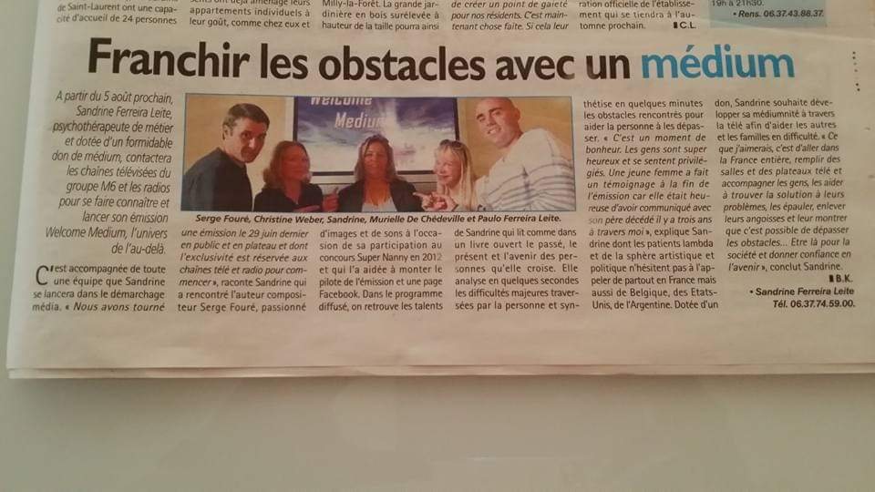 Article de presse : Franchir les obstacles avec un médium