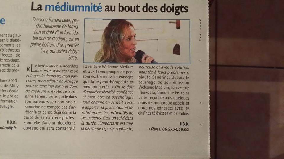 Article de presse : La médiumnité au bout des doigts